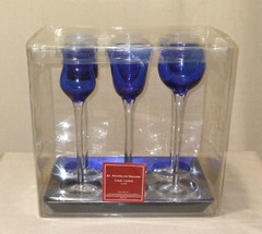 ST NICHOLAS SQUARE Cobalt Blue Cordial Glasses Tray Assorted Shapes NIB READ 7Pc