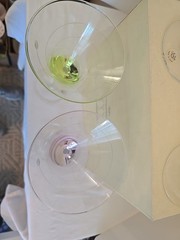 (6) Lenox Tuscany Seasons Pastel Martini Glasses Pink,Yellow, Blue, Green