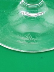 2 Rosenthal Crystal Champagne/ Sherbet glasses, Linie pattern. Minor Knicks.