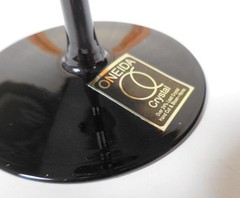 Oneida Ltd Minx Black Wine Glass, 8″ Tall, New Old Stock
