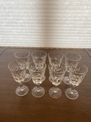 STUNNING SET(8) VTG WATERFORD Crystal ASHLING White Wine Glasses SIGNED 5.5″H