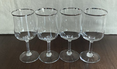 Set of 4 Lenox Desire Platinum Wine Glasses 6 1/4″ – EUC