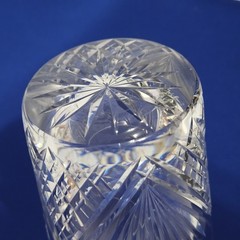 Vtg Bryce Cut Diamond & Fan Clear Crystal Whiskey Tumbler Glass 4″