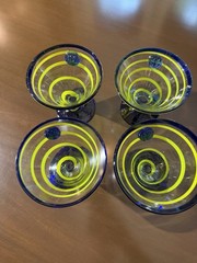 Kosta Boda Royal Caribbean Hand Blown Martini/Margarita/Dessert Glasses~Set of 4