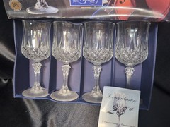 CRISTAL D’ARQUES LONGCHAMP 24% LEAD CRYSTAL Set of 4 Stemware GLASSES 5 3/4 oz