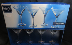 Mikasa 10 oz Cheers TOO set of 4 Martini Glasses 2005 – 7-5/8 inches Tall