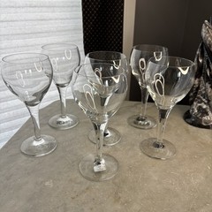 German Fine Crystal Set Of 6 Lotus Shaped Red Wine Glasses.Elegant They Are Rare