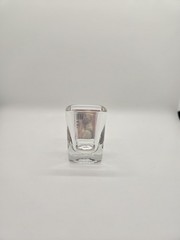 Clear Shot Glass WWII Through Russian Eyes Commemorative Souvenir