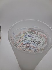 Colorado Souvenir Landmark Art Work 6.25″ Frosted Bar Drinking Glass Cat Studio