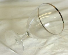 Silver Trim Wine Glass Elegant Clear Glass