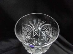 American Cut Eleanor, Pinwheel, Fan: Water or Wine Goblet (s), 7 1/4″ As Is
