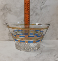 VTG Culver Mid Century Empress Ice Bucket Blue and Green 22k Gold