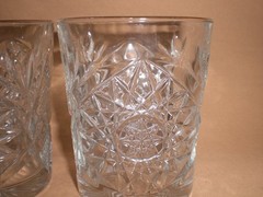 VTG LIBBEY HOBSTAR DOUBLE OLD FASHIONED – 12 OZ – RIM TRIMMED IN GOLD – SET OF 3
