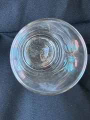 Set of 4 Vintage «PINK HOPE» Clear Floral 5 Ounce JUICE GLASSES Original Box