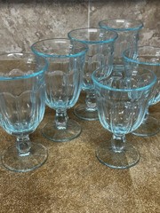 6 Noritake Provincial Blue Water Goblets & Juice Glasses – Mixed Set MCM