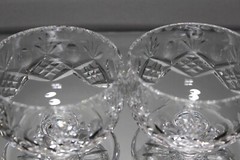 Two (2) Royal Brierley Elizabeth Crystal Footed Grapefruit / Dessert Mint Signed