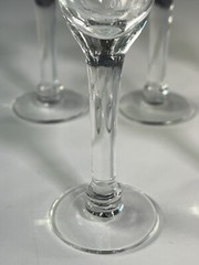 Vintage Aperitif Stemmed Glass sherry cordial glass gray cut floral pattern 3oz