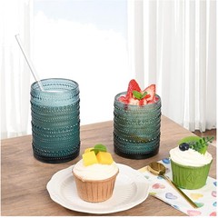 Retro Glass Cups – Set of 12 for Beer, Cocktails, Whiskey