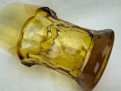 Set of 4 Vintage Georgian Honeycomb Amber Glass 12 oz Tumblers 5 1/2″ Tall
