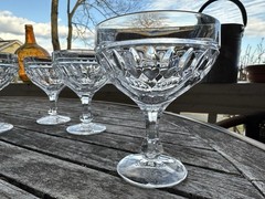 4 Vintage 1982 Crystal d’ Adriana Crystal Champagne Sherbet Coupe Glasses W/ Box