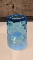 Vintage Set of 5 EAPG Dugan Coinspot Inverted Thumbprint Glasses Turquoise Blue