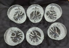 DE VALBOR ITALIAN Whiskey Rock Glasses Frosted Band Wheat Pattern ITALY Set 6