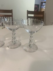 Bryce Aristocrat Clear (5) Sherbet or Champagne Glasses, 5 1/4″
