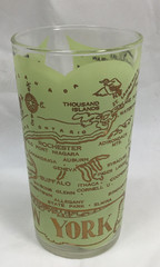 Vintage Mid Century Hazel Atlas New York Glass 8 ozTumbler Souvenir Barware #200