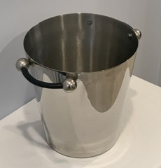 Marquis Waterford Stainless Steel Champagne Wine Ice Bucket Leather Handles