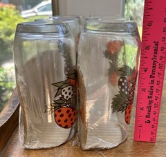 NOS Sealed Vintage Sears Merry Mushroom Glass Tumblers Set of 8 New