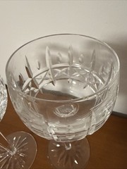 Pair of Waterford 7.25″ Tall Wine Glasses – Signed Waterford – Vintage Crystal