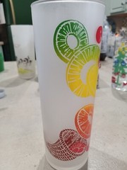 Vintage Federal Frosted Tom Collins Zombie Fruit Glass Mid Century Modern