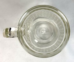💥Set of 2 Vintage Glass Beer Mugs Diamond Pattern Pedestal Base.