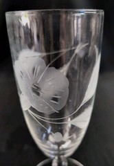 (Set of 5) Glastonbury Lotus 1500-17, Gray Cut Etched 7.25″ Ice Tea Glasses