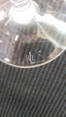 SET OF 2 RALPH LAUREN LATHAM PLATINUM CRYSTAL CHAMPAGNE FLUTES