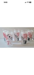Vintage Set of 5 Frosted Harold’s Club Highball Slots Cards Red White Black