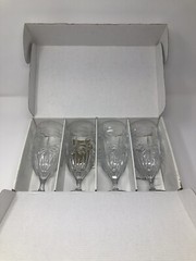 Shannon Crystal By Godinger South Beach Palm Tree Crystal Water Goblets NIB (4)