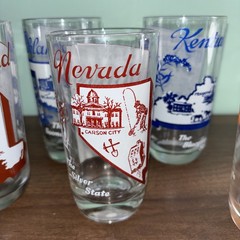 VTG 5 States Collectors Glasses Drinking Tumbler with Sheet Music Novelty