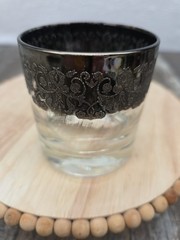 4 Pc Mid-Century Modern Queen’s Lusterware Silver Fade Lowball Glass Set