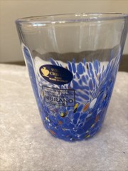 Murano Blue Confetti Drinking Glasses Made In Italy Handmade 8 oz