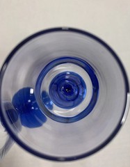 Sale 2 Vtg Libbey Domaine Cobalt Blue Champagne Flutes Blue Flower Stem Clear