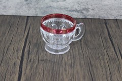KING’S CROWN CRANBERRY FLASHED Footed Punch Cups