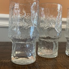 Vintage Libbey Normandy Clear Flat Tumblers Water Tea Beer Glasses Set Of 4