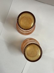 Vintage Depression Glass Marigold «Fruits» 5 Tumblers Carnival Glass-Iridescent