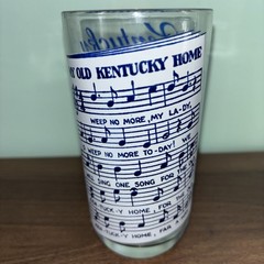 VTG 5 States Collectors Glasses Drinking Tumbler with Sheet Music Novelty