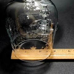 4 Import Assoc Cascade Water Goblets 6.7″ etched crystal romantic floral glasses