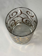 Set of 4 Vintage Culver 22 KT Gold Swirl Lowball Glasses 4.25 in.