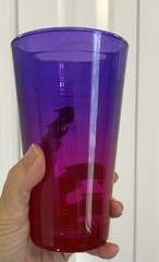 Set Of 4 Libbey Hoops Beverage Glasses Ombre Pink/Purple 16 Ounces Each