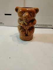 «Tiedy Bear Cocktail» Ceramic Mug Glazed Bear Holding Smaller Bear 5.5″