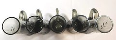 Cordial Liqueur Glasses Shot Glass Gray Crystal Cut Etched Handles Set Of 5